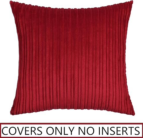 Miniatura 461 de UGASA - Juego de 2 fundas de almohada de terciopelo a rayas, funda decorativa para cojín con cremallera oculta para el hogar, sofá, dormitorio,