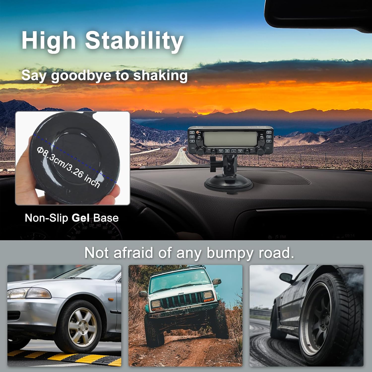 MBF-1 Suction Cup Mount Holder for Icom Mobile Transceiver Control Head IC-2730A IC-2730E ID-5100A ID-5100E