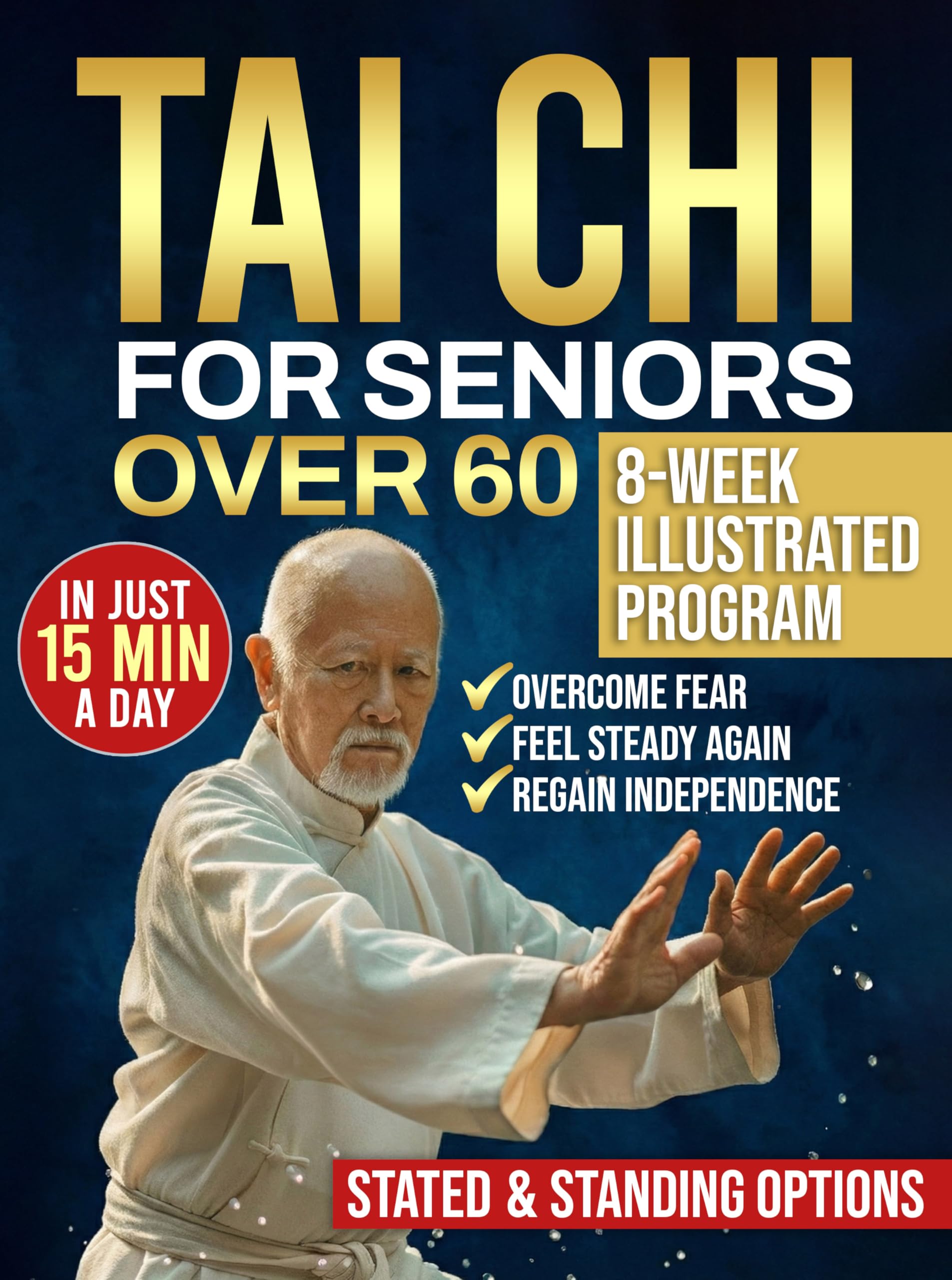 Tai Chi for seniors over 60: Walk Without Worry Again — An 8-Week Illustrated Program with Seated & Standing Routines to Prevent Falls, Rebuild Balance & Regain Independence in Just 15 Minutes a Day
