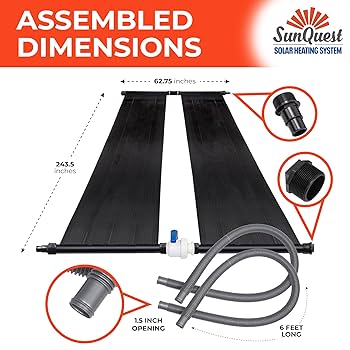 SunQuest Solar Pool Heater Panels (2ft X 20ft) Collectors W