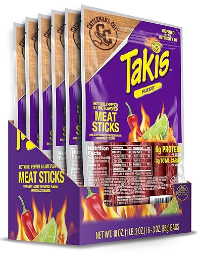 Cattlemans Cut Takis Fuego - Palitos de carne 3 onzas paquete de 6
