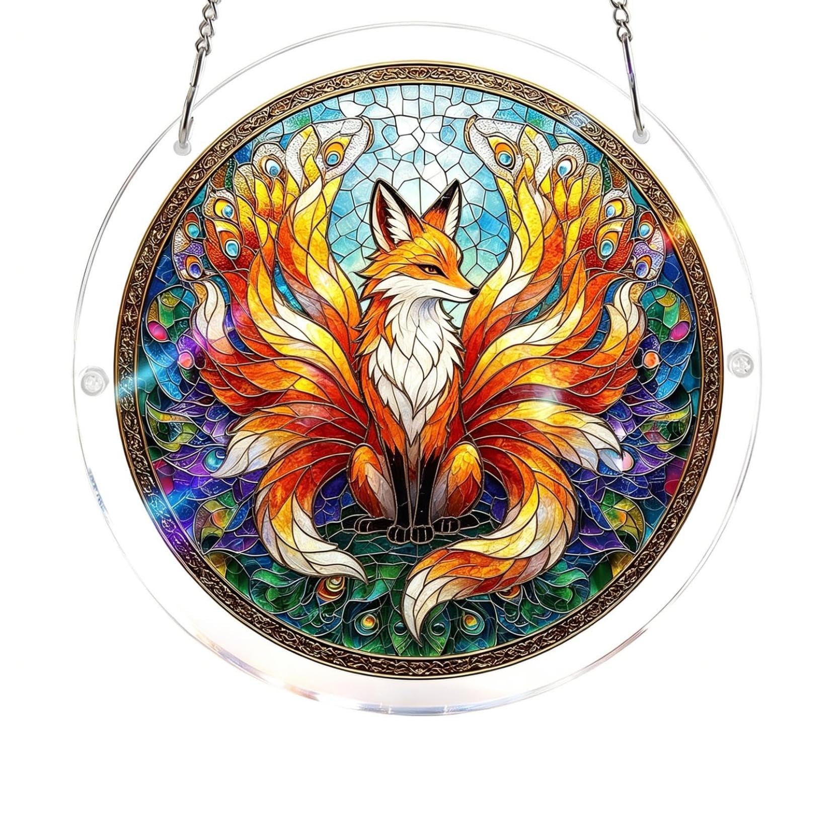 Acrylic Puzzles Suncatcher Window Hanging, 7.4 Inch DIY Suncatcher Kits for Doors Garden, Stained Glass Acrylics Sun Catcher Puzzle for Women & Men Birthday Home Decor (#13)