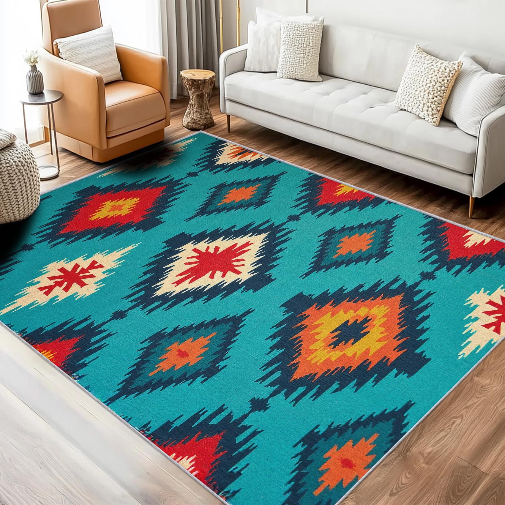 Tapis lavable antidérapant bleu contre les sols glissants