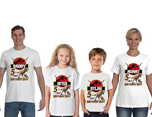 Personalized Jurasic Birthday Shirt, Add Any Name and Age, Custom Shirts for a Jurasic Birthday Party, Family Matching Shirts.