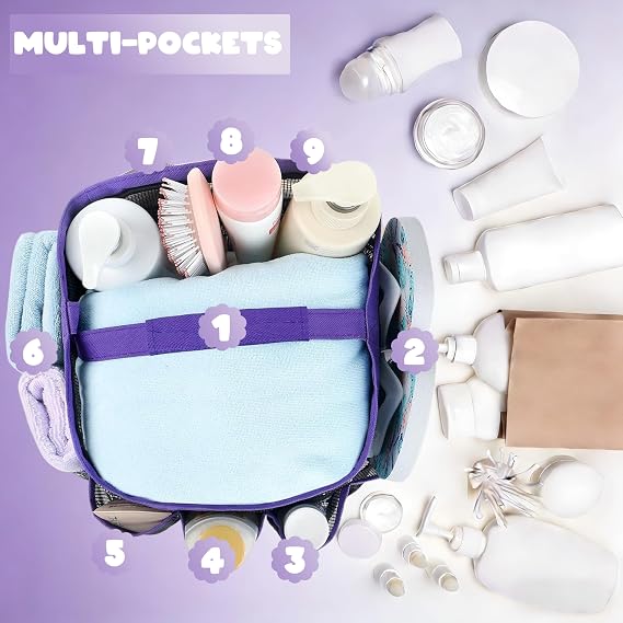 Mesh Shower Caddy Portable - 9 Pockets for College Dorm Room Essential