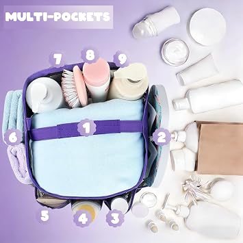 Mesh Shower Caddy Portable - 9 Pockets for College Dorm Room Essential