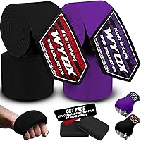 Vista 27 de WYOX Boxing Hand Wraps Inner Gloves, Elasticated Thumb Loop Bandages Mexican Style Under Mitts Wrist Wrap Protection Muay Thai MMA Kickboxing Verde
