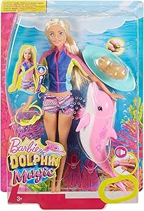 Amazon.com: Barbie Doll with Color-Change Top, Puppy Squirt Toy and