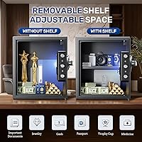 Vista 7 de BlackSmith Biometric Handgun Safe 1.8 Cub Home Safe Quick Access Fingerprint Security Lock Box for Money Firearm Valuables with Dual Alarm System