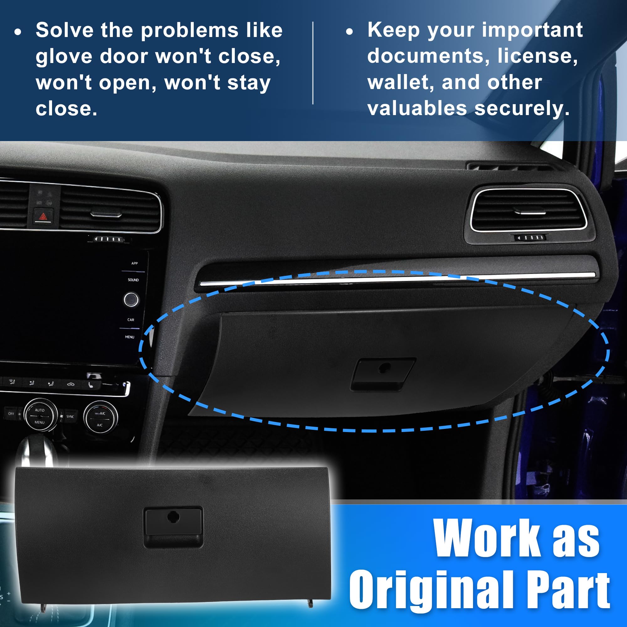 uxcell Dash Glove Box Door Lid Assembly for VW Golf Late 2002 2003