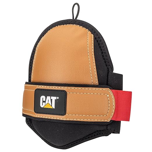 CAT Soft Non-Slip Knee Pads for Work, Synthetic Leather, Adjustable Strap Closure, Secure, EVA Foam Pad, Construction, Floor Jobs, One Pair - 980748ECT