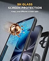 Vista 25 de Miracase Funda magnética para iPhone 14 de 6.1 pulgadas, protector de pantalla de vidrio templado integrado + protector de lente, compatible