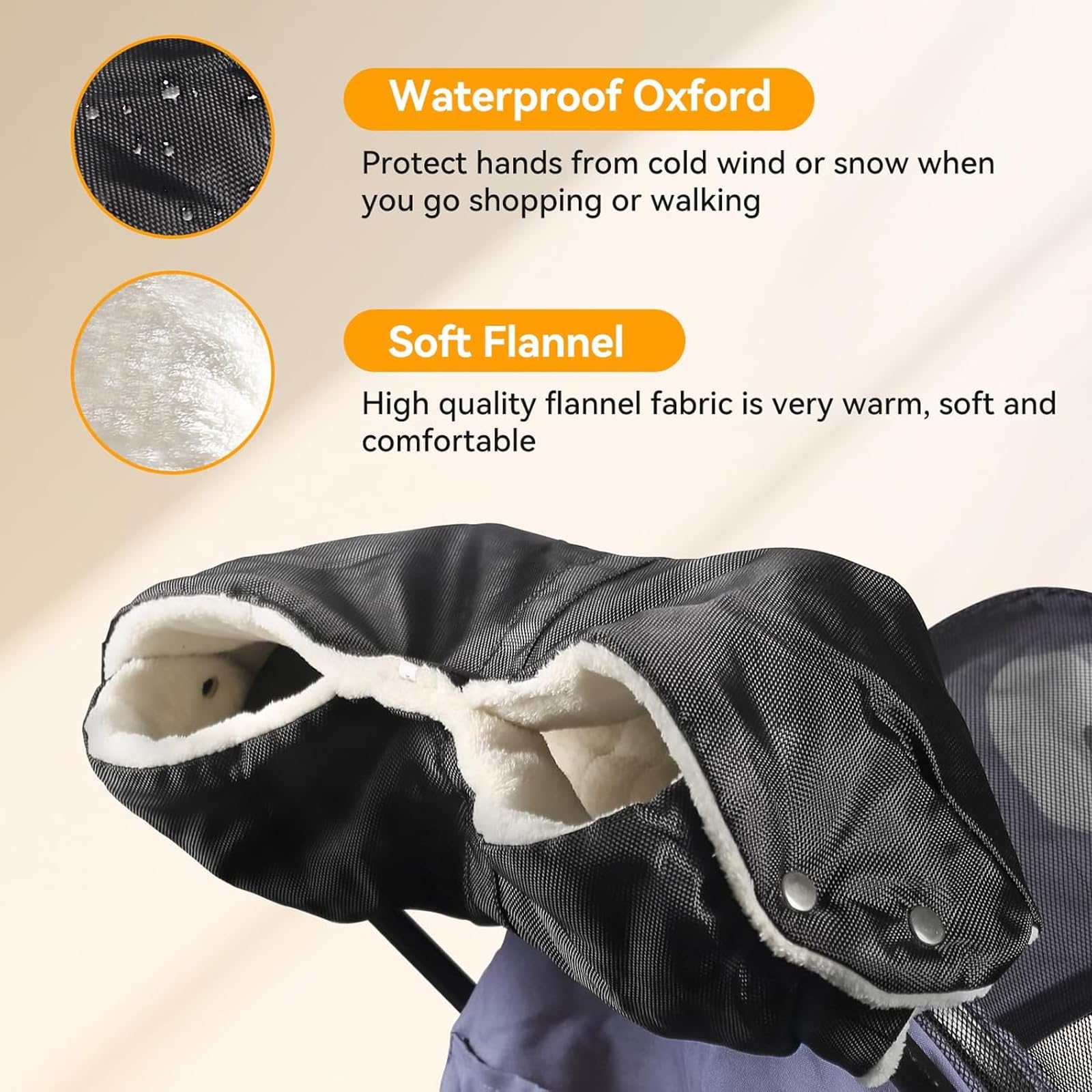 Kinderwagen Handwärmer Universal - Wasserdicht & Winddicht Mit Flanellfutter