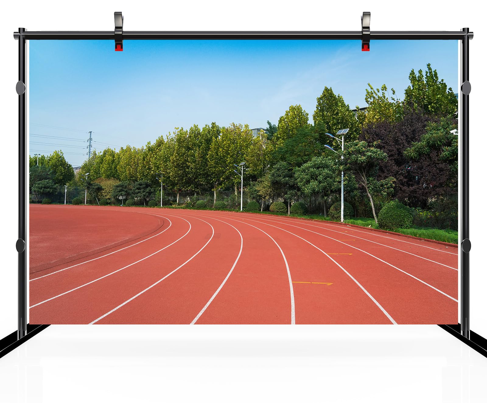Amazon.com : chnywork 9x6ft Athletics Running Track Backdrop Red