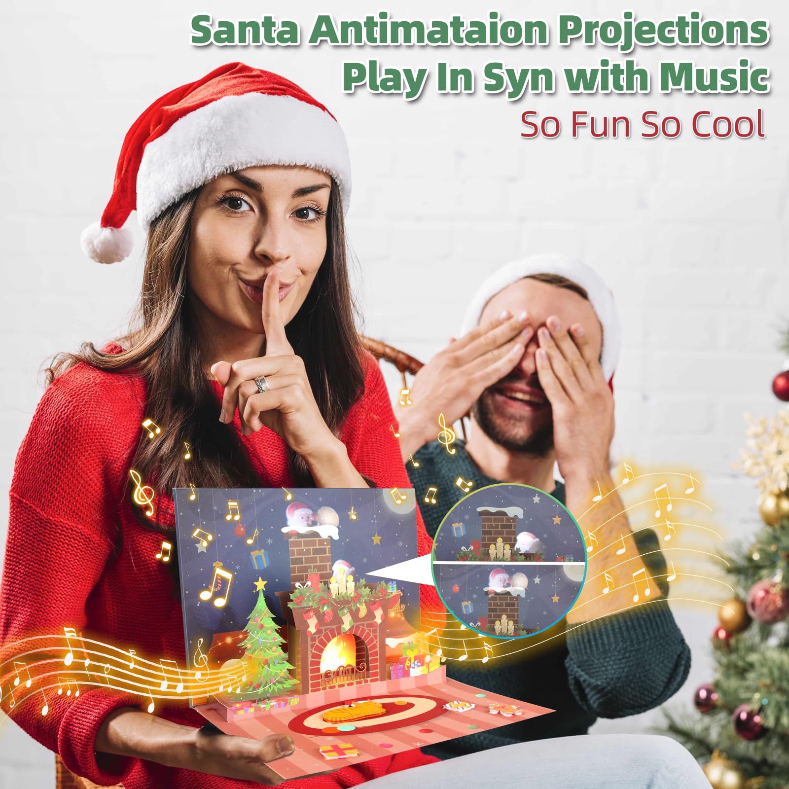 Amazon.com : MZD8391 Upgraded Animated Santa Projections Christmas
