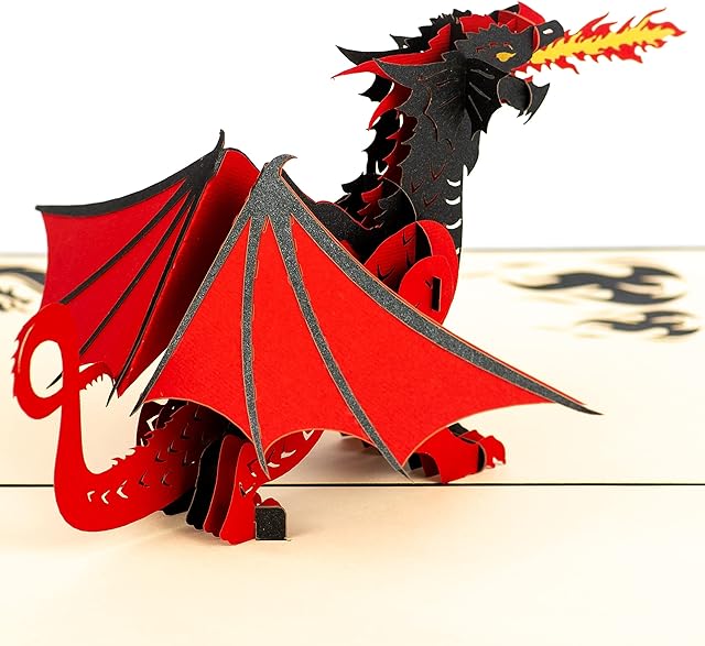 Dragon Pop Up Card by DEVINE Popup Cards | 3D Cards Pop Up Birthday Cards for Women Kids Mum Dad Husband Wife | Pop Up Greeting Cards | Funny 3D Fathers Day Card |Love Father Boy Girl Son Daughter