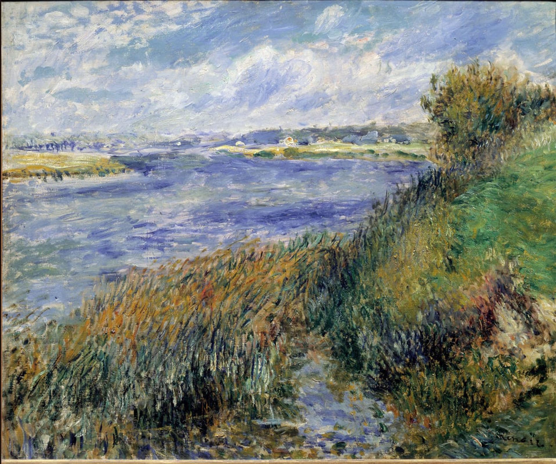 Cuadro lienzo Rive della Senna de Renoir para decoración de sala de estar 60x90cm 5