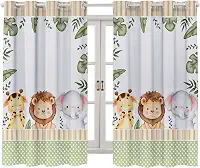Cortina Infantil Safari Baby 2,00x1,50 Decoração Menino Menina