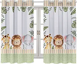 Cortina Infantil Safari Baby 2,00x1,50 Decoração Menino Menina