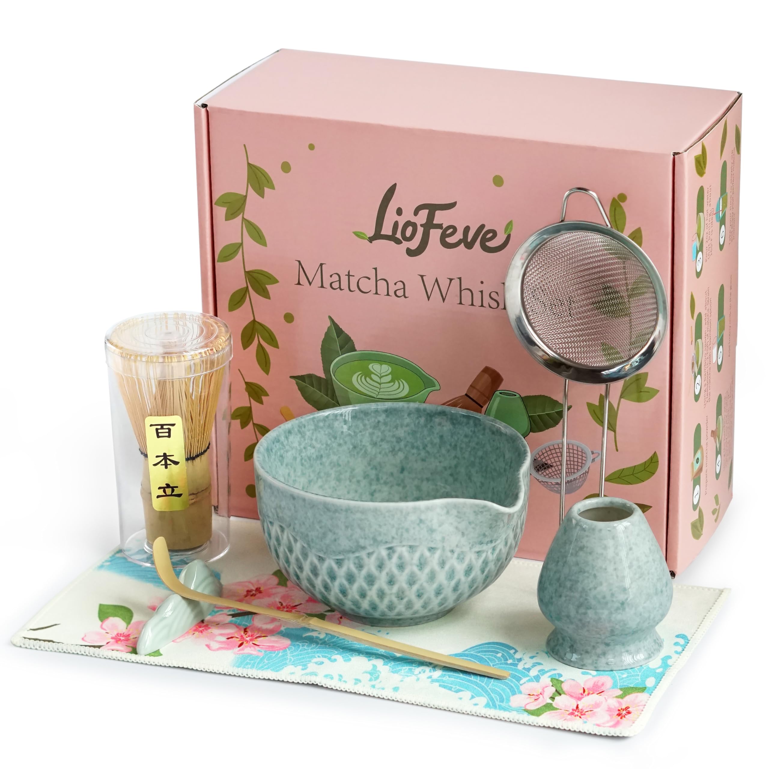 Birthday Gifts Matcha Whisk Set-Matcha Kit 7 Pcs, Dishwasher Safe Matcha Set Birthday Gifts for Matcha Lover, Ideal for Beginners(G)