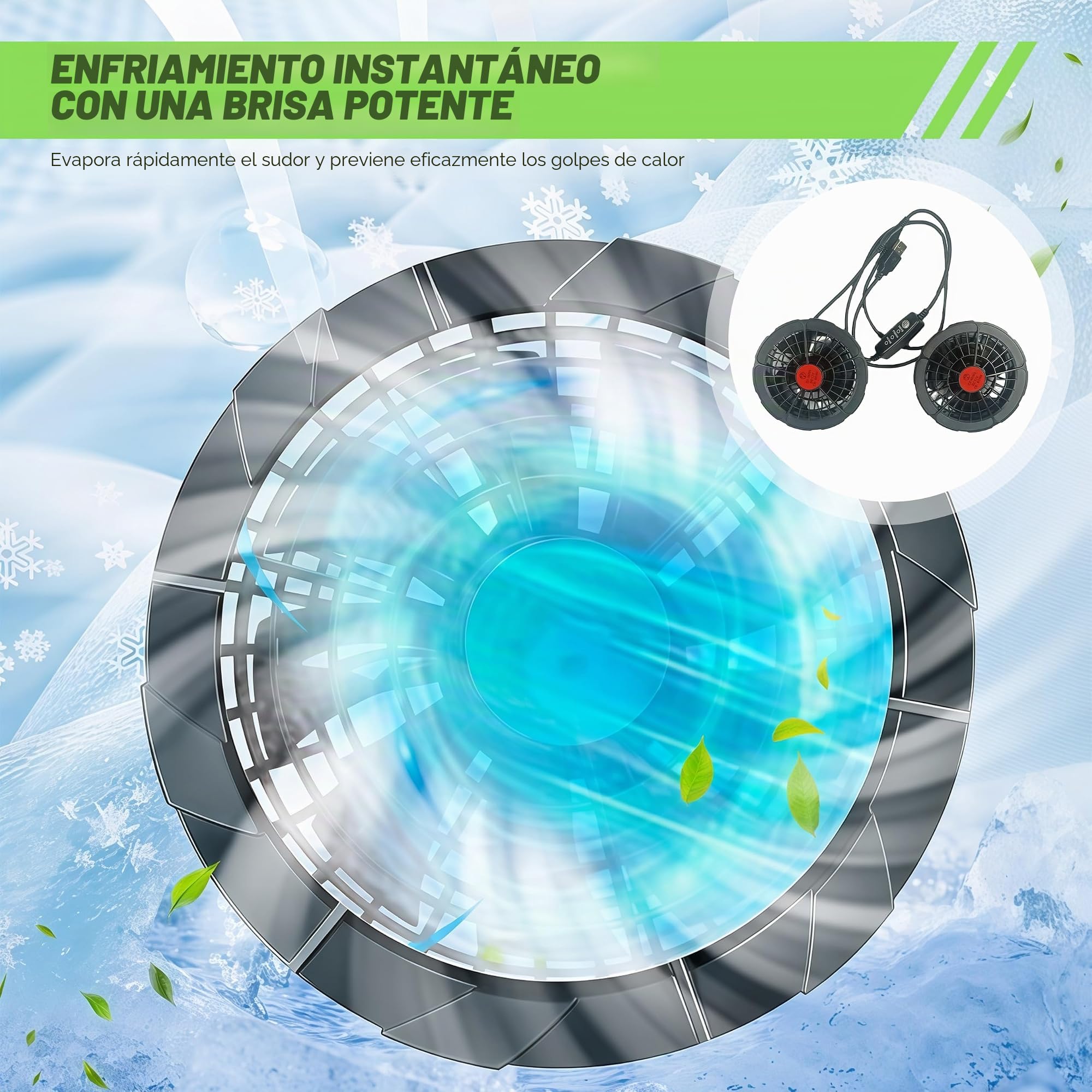 Chaleco refrigerante, chaleco de refrigeración eléctrico con 2 ventiladores para verano, clima cálido, ropa de refrigeración transpirable para hombres y mujeres (M