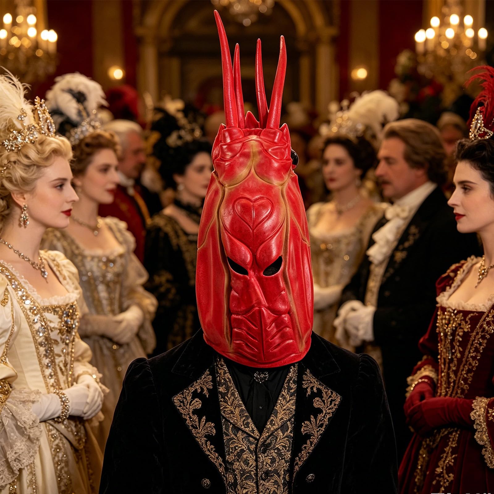 Cappello e Guanti Artiglio Aragosta Rosso in Lattice, Cartone per Adulti