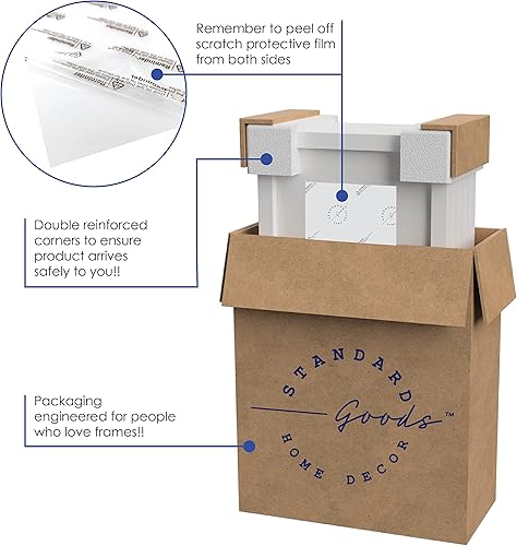 Miniatura 5 de Juego de portarretratos blanco de 11 x 17 pulgadas, mate a 11 x 14, paquete de 5 para exhibición de pared, marcos estilo galería para fotos de