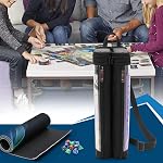 Rexmica Playmat Tube Case for 2 PCS W36 x L61 cm Playmat, Gaming Playmat Tube with Dice Holder and Shoulder Strap for TCG MTG Playmat, Play Game Mat Tube Storage Holder Container with Support Panel