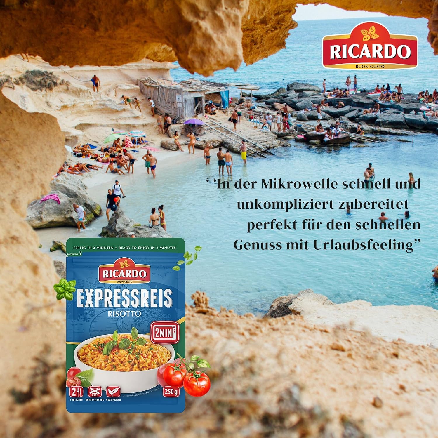 RICARDO Express Risotto 8 x 250 г — готовые блюда из риса, которые можно приготовить в микроволновой печи или на сковороде, быстро и легко