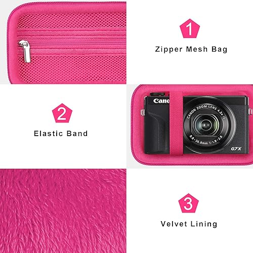 Miniatura 7 de Canboc Funda de transporte para cámara digital Canon PowerShot G7 X  G5 X Mark II  G7X, bolsa de cámara de vlogging para apuntar y disparar,