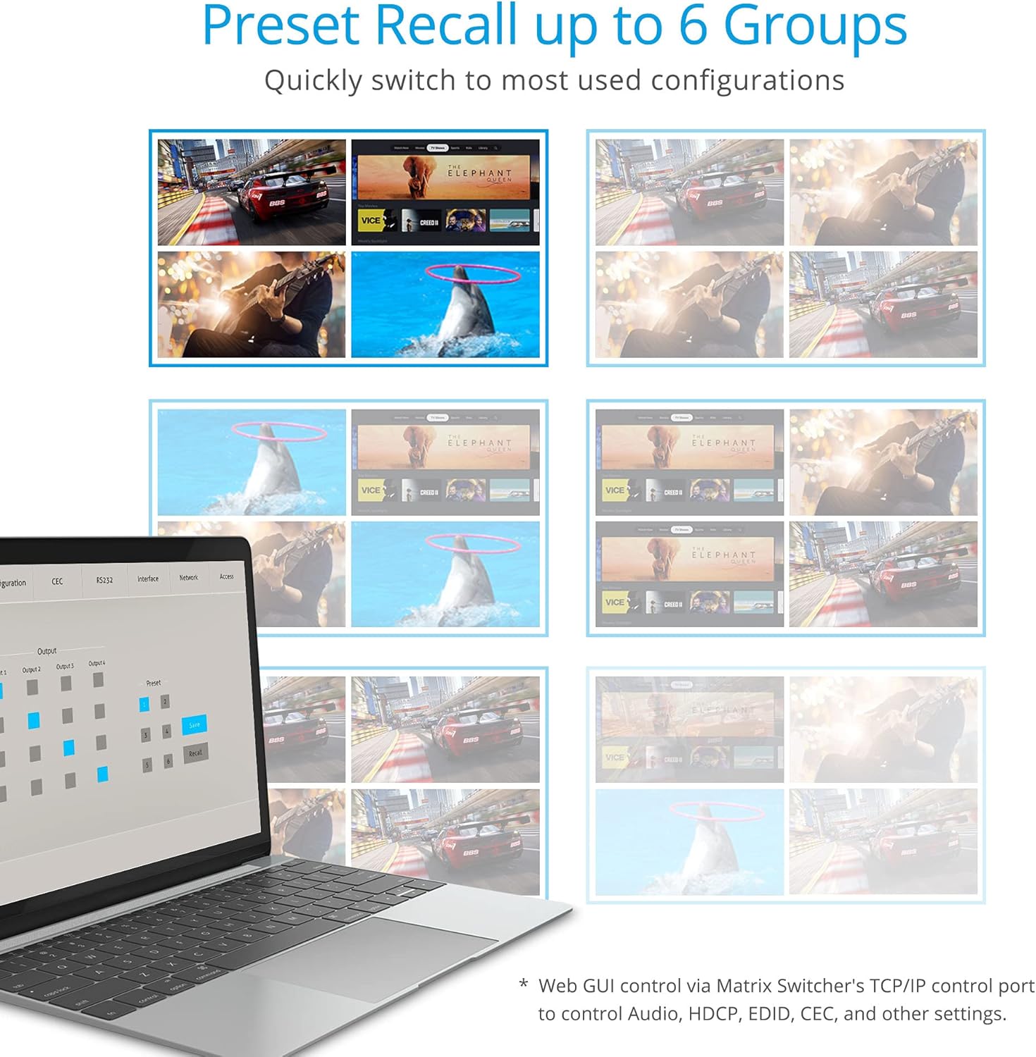 70% Off Discount gofanco 4K 4x4 HDMI 2.0 Matrix – Up to 230ft CAT Extension, 4K 60Hz 4:4:4, HDR, HDMI 2.0, HDCP 2.2, Dual IR, PoC, Smart EDID, Auto Downscale, 4 Inputs 4 Outputs, Audio Extraction (Matrix44-HDBT v2)