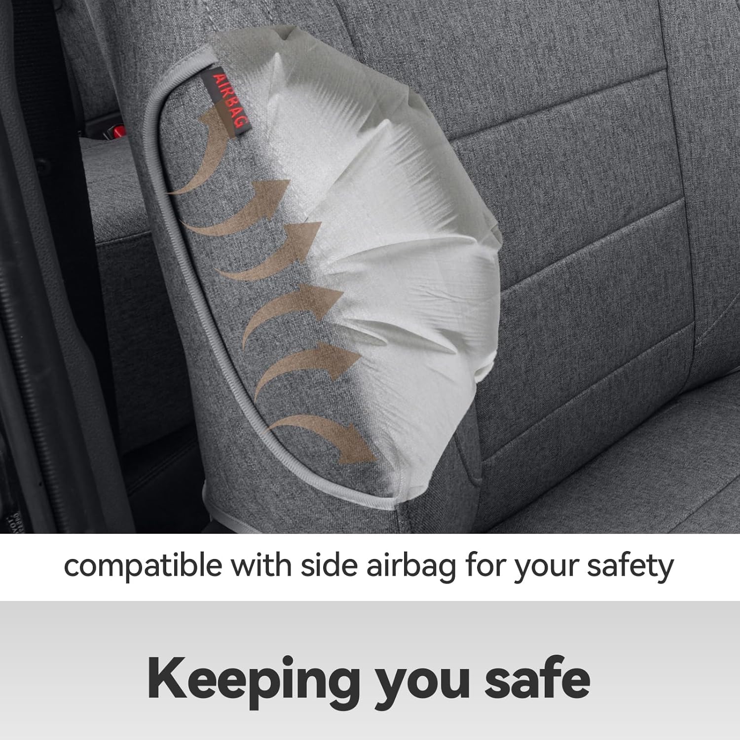 coverdream Corolla Cross Polyester Seat Covers Custom Fit for 2023-2026 Toyota Corolla Cross Hybrid S,SE,XSE,Nightshade SUV,Fully Covered,UV Resistant Cloth Car Seat Protector (Full Set,Gray)