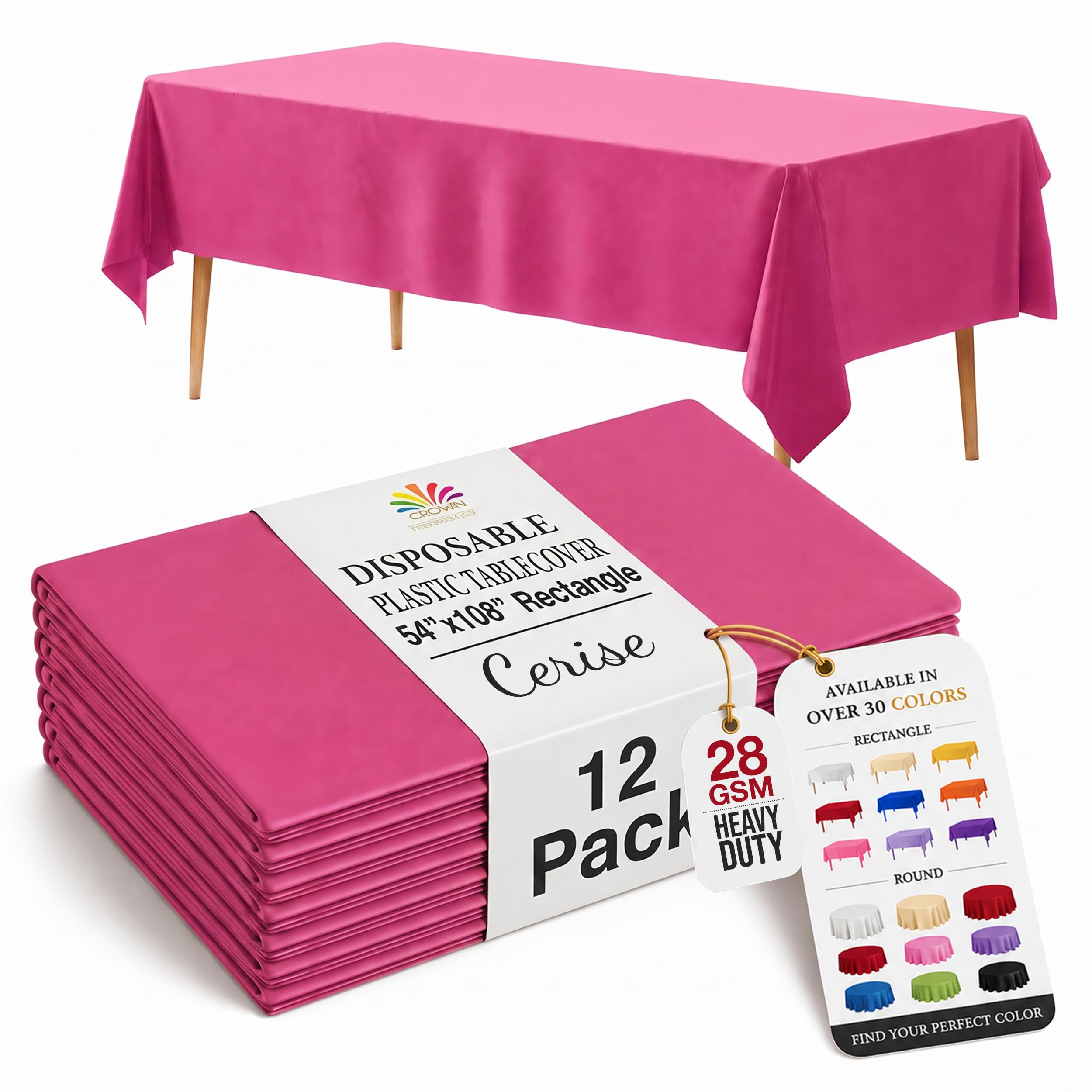 Exquisite Cerise Plastic Table Disposable