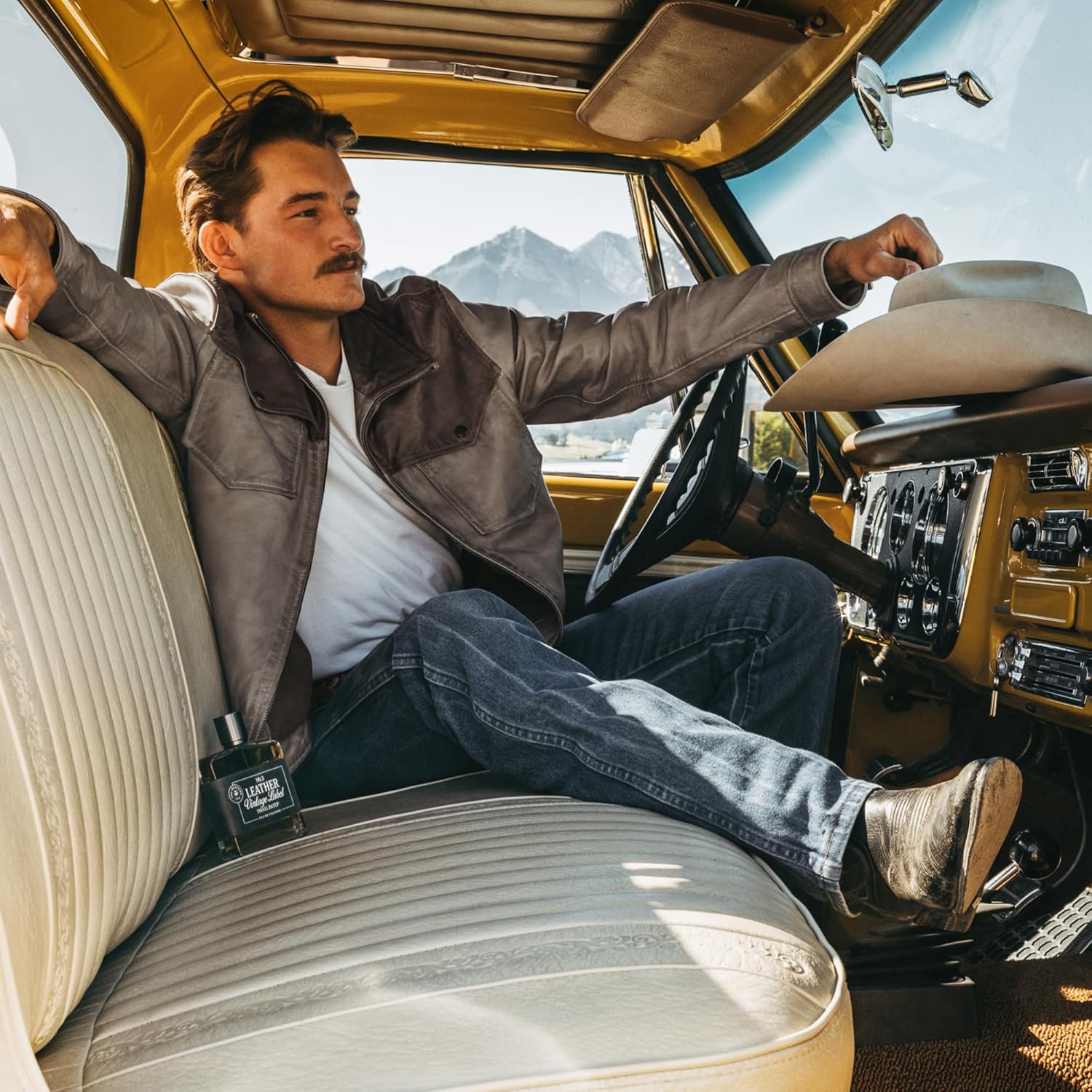 Leather No. 2 by Tru Western, Vintage Label Small Batch, 3.4 fl oz (100 ml), with Notes of Sage, Sued, and White Woods, Confident, Sexy, Modern Fragrance