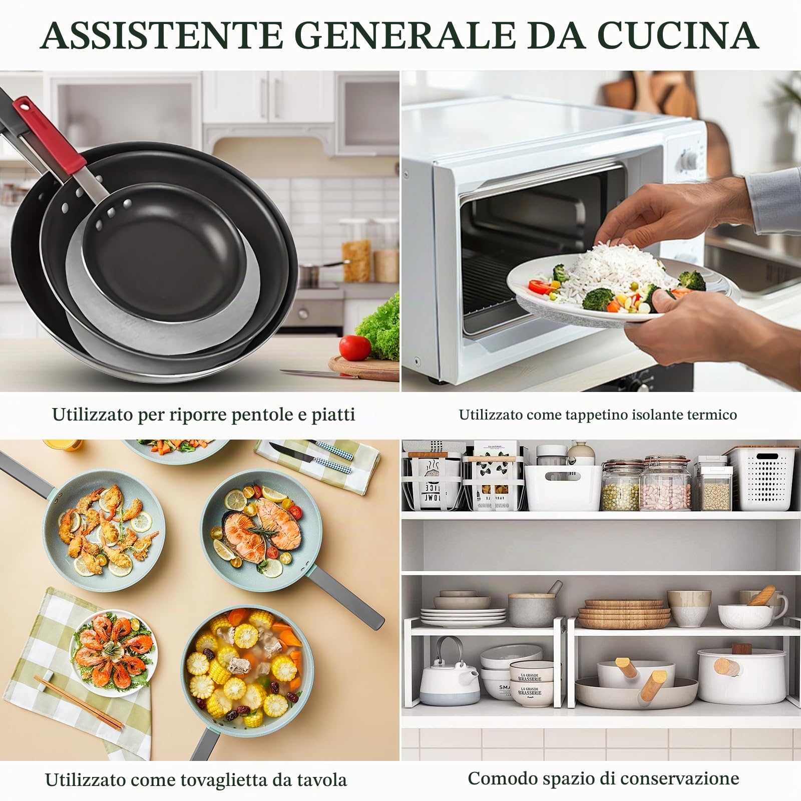 24 pezzo separatori piatti feltro,Rotondi cuscinetti divisori,Divisori per piatti in feltro,Adatto per posate, pentole da cucina, padelle e ciotole