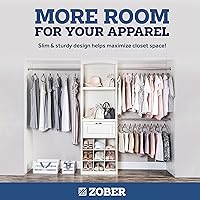 Vista 5 de Zober - Paquete de 50 perchas de terciopelo gris para abrigos, pantalones y ropa de vestir; perchas de fieltro fuertes y antideslizantes con ahorro