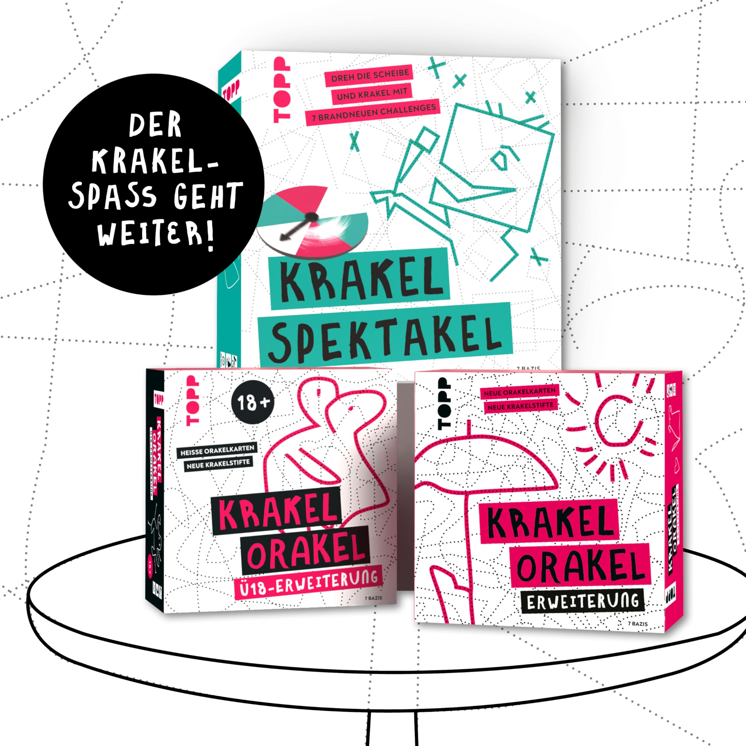 Krakel-Orakel - Das Zeichenspiel für alle, die nicht zeichnen können. Nominiert zum Spiel des Jahres 2025: Wer erkennt die schrägen Formen im Linien-Wirrwarr? 2-8 Personen | ab 10 Jahren | 30 Minuten