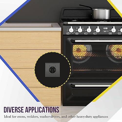 Miniatura 5 de ENERLITES Salida de receptáculo de rango de 50 amperios para RV manejo vehículos eléctricos NEMA 14-50R 3 polos 4 cables 10 8 6 4 AWG solamente