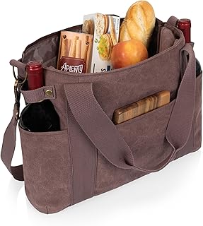 LEGACY Temecula Wine Bag, Wine and Cheese Picnic Tote Bag, Wine Picnic Cooler Bag with Cheese Board, (Mulled Wine)