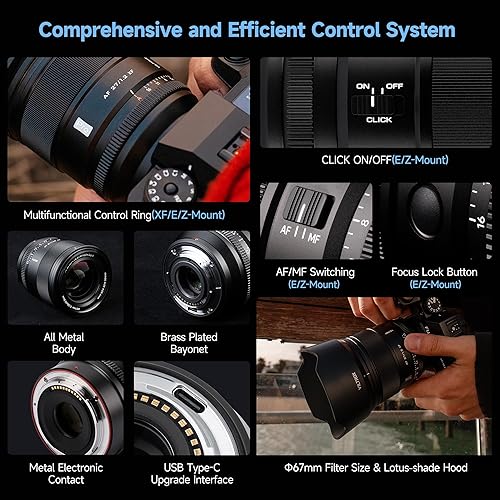 Vista 86 de VILTROX 75mm f/1.2 E Lente para Sony E Mount, Lente PRO 75mm f1.2 de Enfoque Automático de Primera Calidad Compatible para Cámaras sin Espejo Sony E