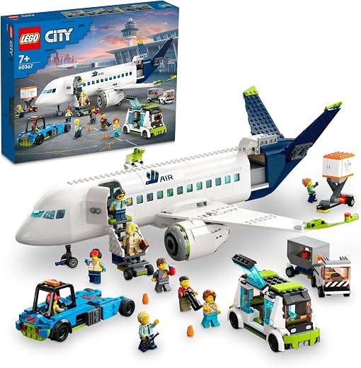 LEGO City Passenger Airplane 60367 Building Toy Set; Gift Idea for Kids and Plane Fans Aged 7+
