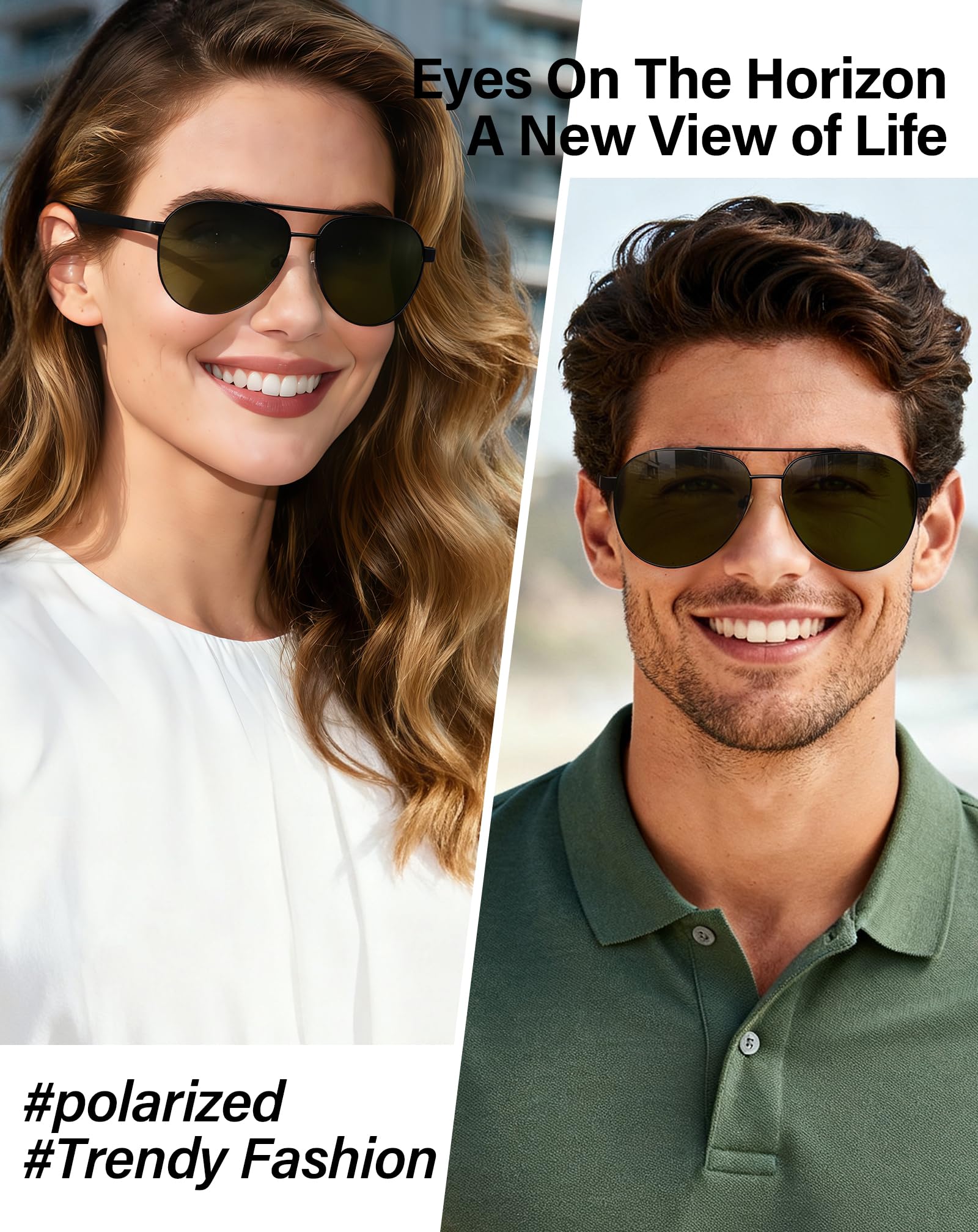 Joopin Gafas de Sol Polarizadas Hombre y Mujer Metálicas Estilo Clásico Retro Protección UV400 para Conducir Playa Ciclismo Pesca Golf