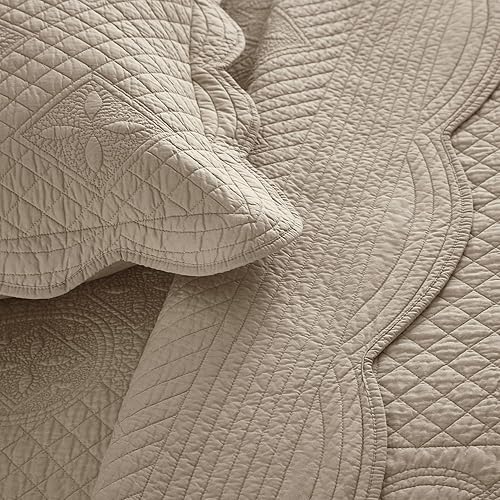 Miniatura 4 de Calla Angel Sage Garden - Funda de almohada acolchada de algodón puro de lujo, tamaño King, 20 x 36 pulgadas, color café