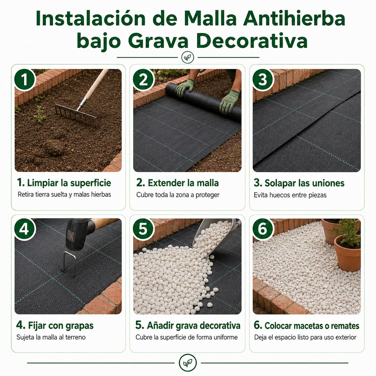 Malla Antihierba 130 Gramos, Rollo 2x100m, Malla Geotextil contra Maleza y Malas Hierbas, para el Huerto, Estable a Rayos UV y Permeable