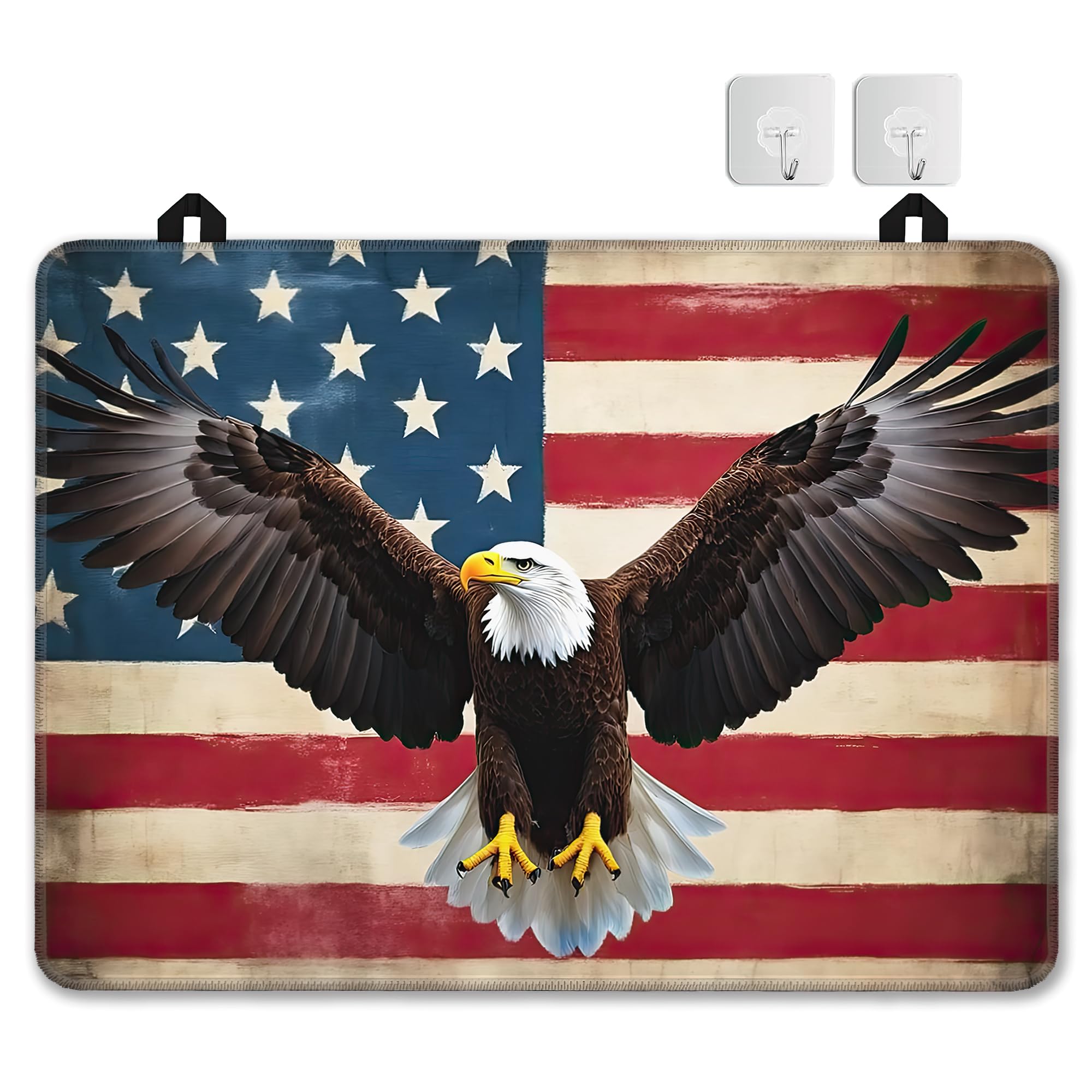 Electric Stove Top Cover,American Flag Stove Cover for Glass Top Electric Stove,Bald Eagle Heat Resistant Flat Top Stove Mat Countertop Protector, 28 x 20 Inch