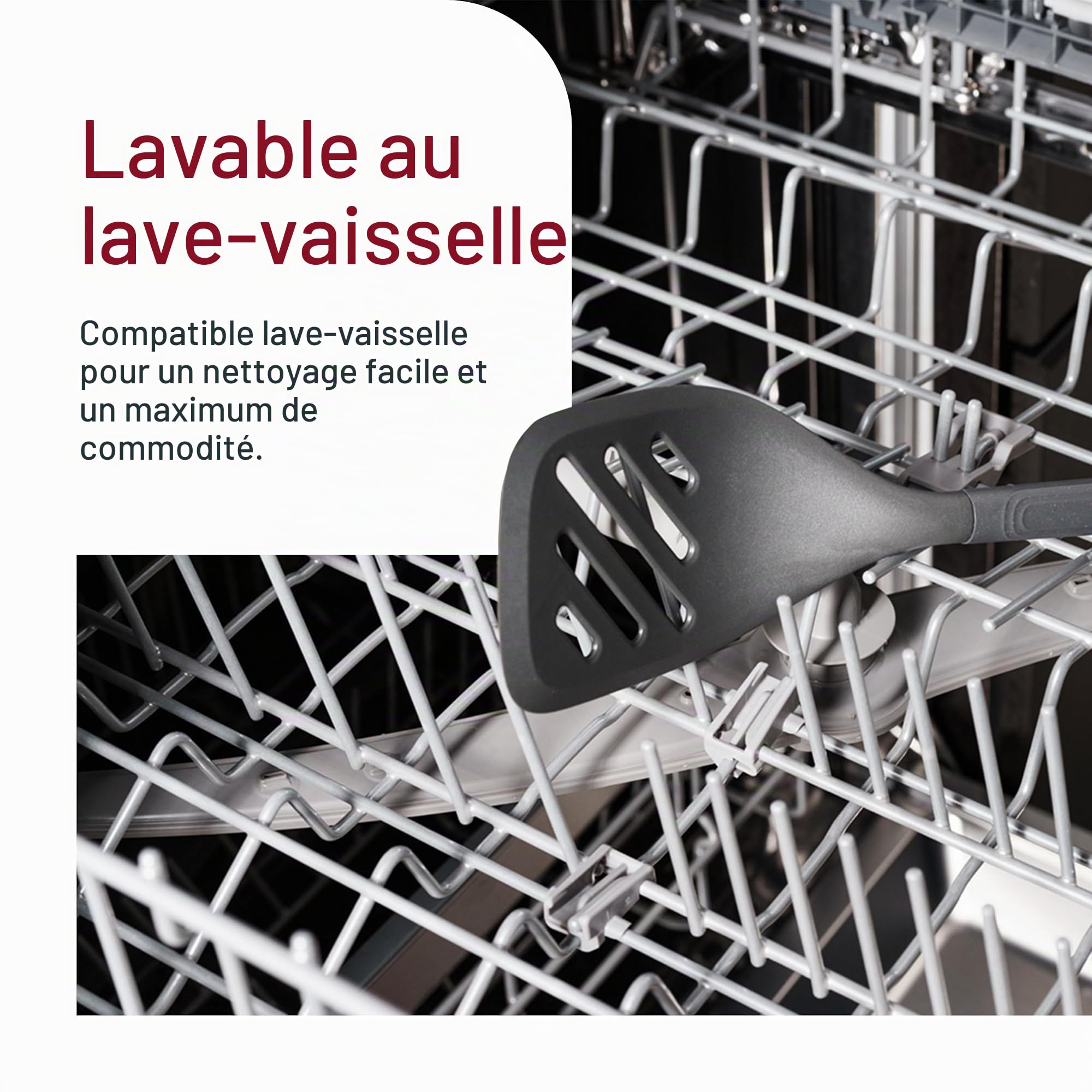 Zyliss 5 PCS Pot à Ustensiles de Cuisine en Silicone Durables, Anti-Rayures | 5 Pièces Set Ustensiles de Cuisine Silicone avec Rangement, Louche, Spatule, Cuillère, Compatible Lave-Vaisselle