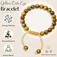 Vista 730 de Amazing Gemstone Crystal Bracelet for Women Men's Gifts - Protection Healing Crystal Bracelet - 8mm Gemstone Beaded Adjustable Bracelet Pulseras