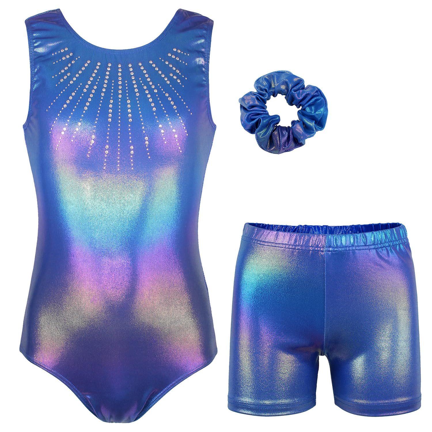 MODAFANSGymnastics Leotards for Girls Sparkly Dance Unitards Biketards Black Activewear for Girls 4-13Years