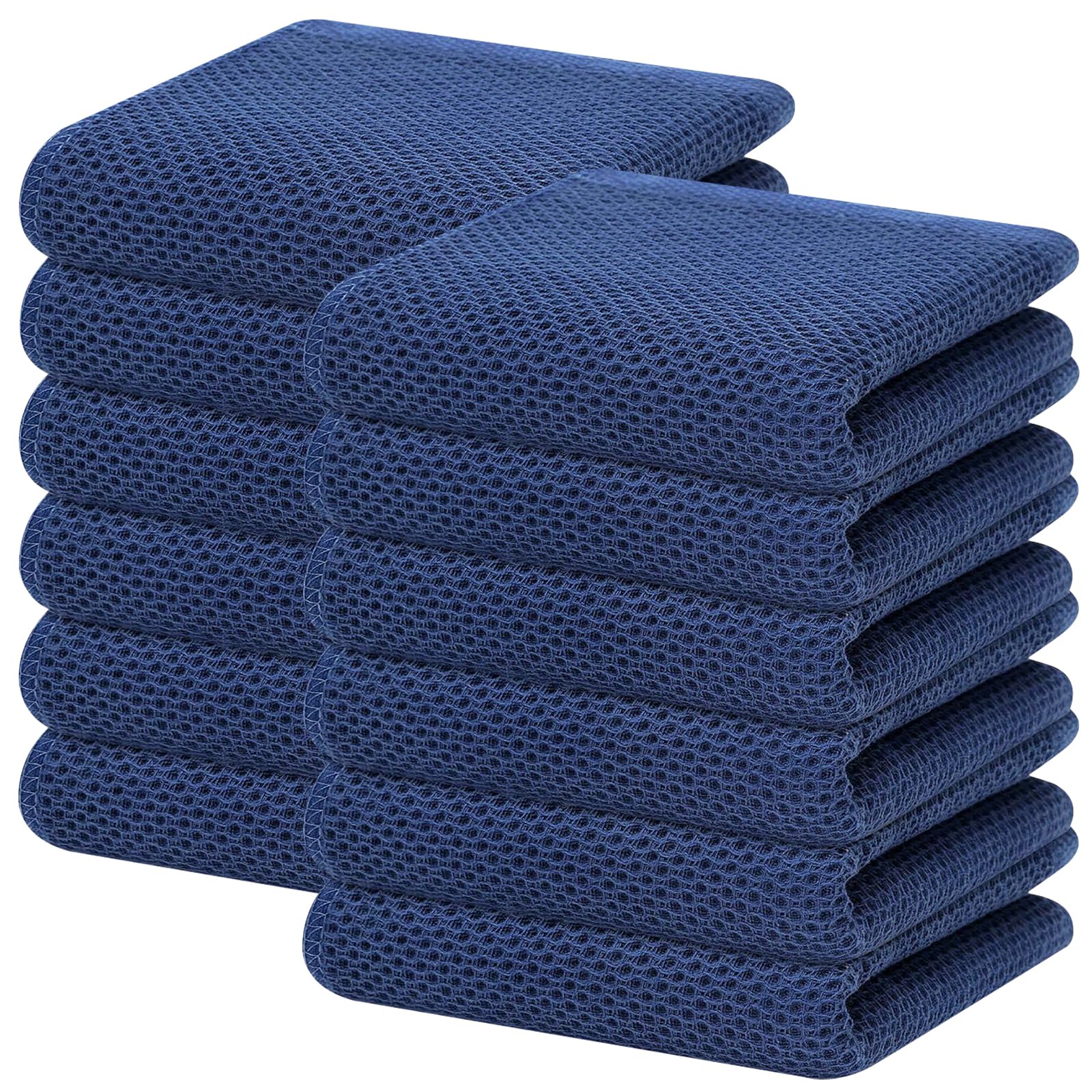 Homaxy Strofinacci da cucina in 100% cotone a nido d'ape, ultra morbidi, assorbenti, ad asciugatura rapida, 33 x 71 cm, confezione da 12, blu navy