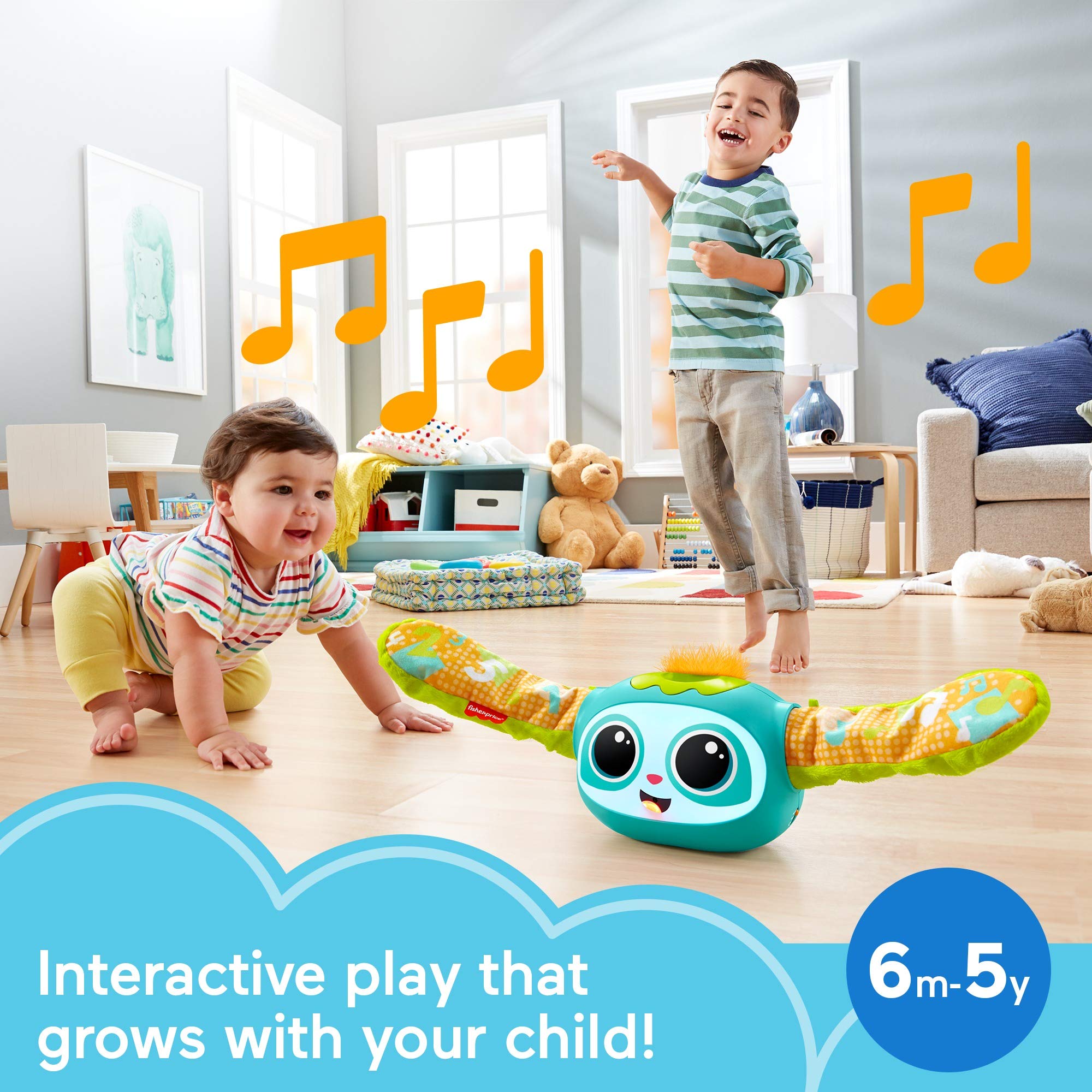 Fisher-Price Rovi Mi Novio de Juego con Música, Luces y Actividades de Despertar, Versión Francesa, Juguete para Bebé y Niño de 6 Meses a 5 Años, GRW64